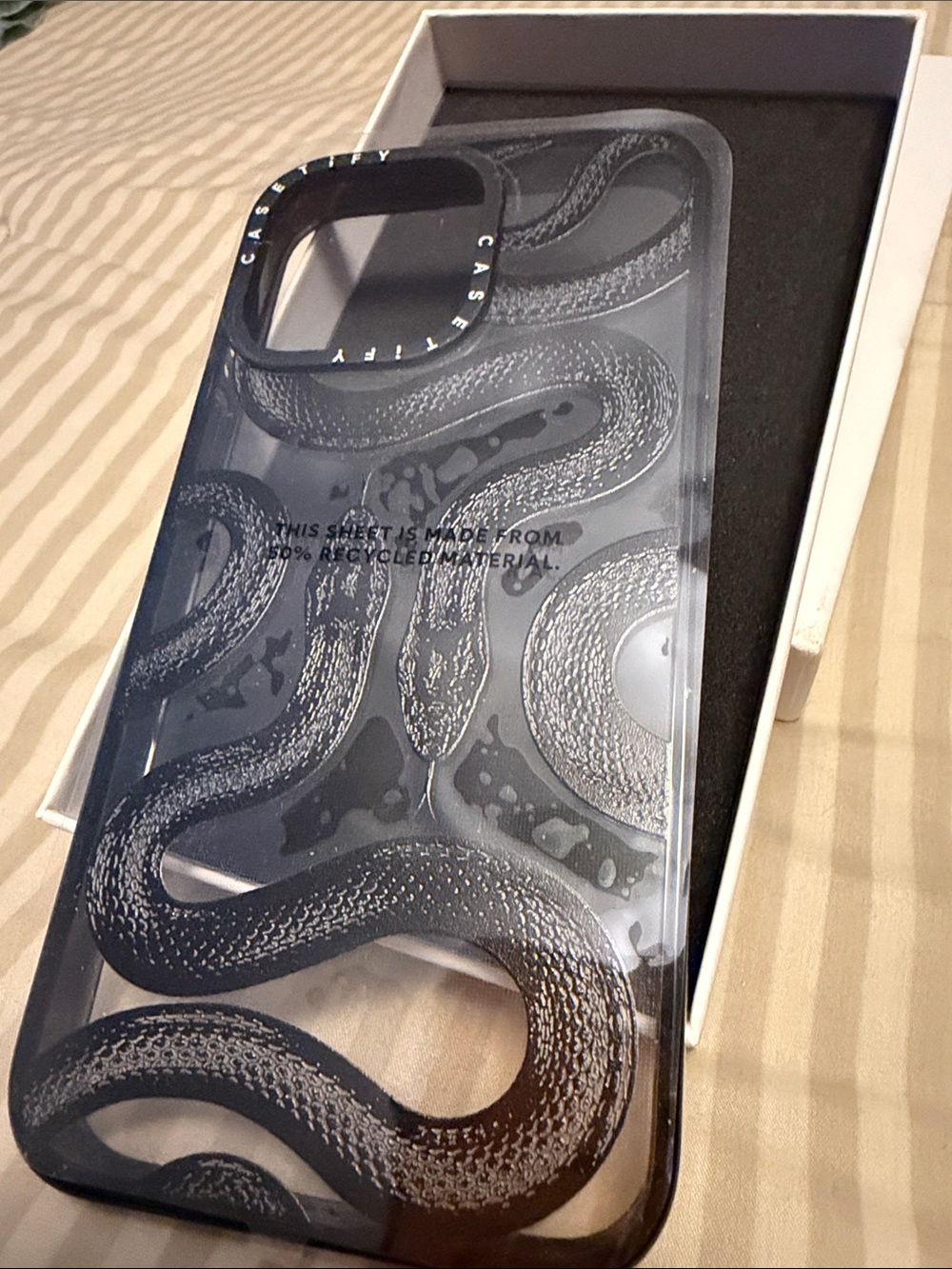 Casetify Black & Clear Kingsnake Compact Case